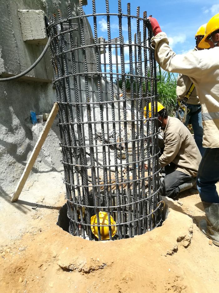 Armado de caisson en concreto reforzado